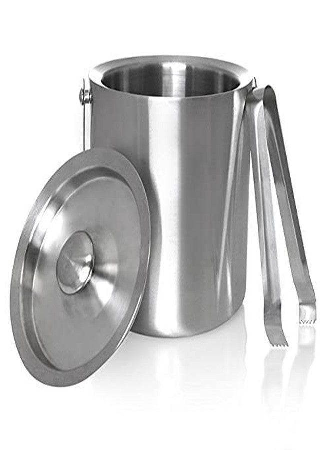 جاردن أوف آرت دلو ثلج من الفولاذ المقاوم للصدأ من جاردن أوف آرتس، دلو ثلج مزود بملقط للسفر، سعة 1.5 لتر، دلو بغطاء محكم الإغلاق - Image 1